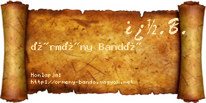 Örmény Bandó névjegykártya